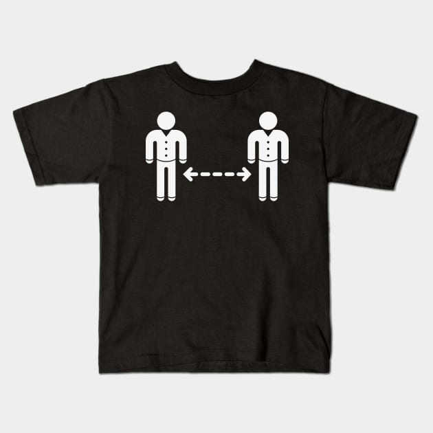 Keep Distance! (Corona Virus / Pictogram / Icon / White) Kids T-Shirt by MrFaulbaum